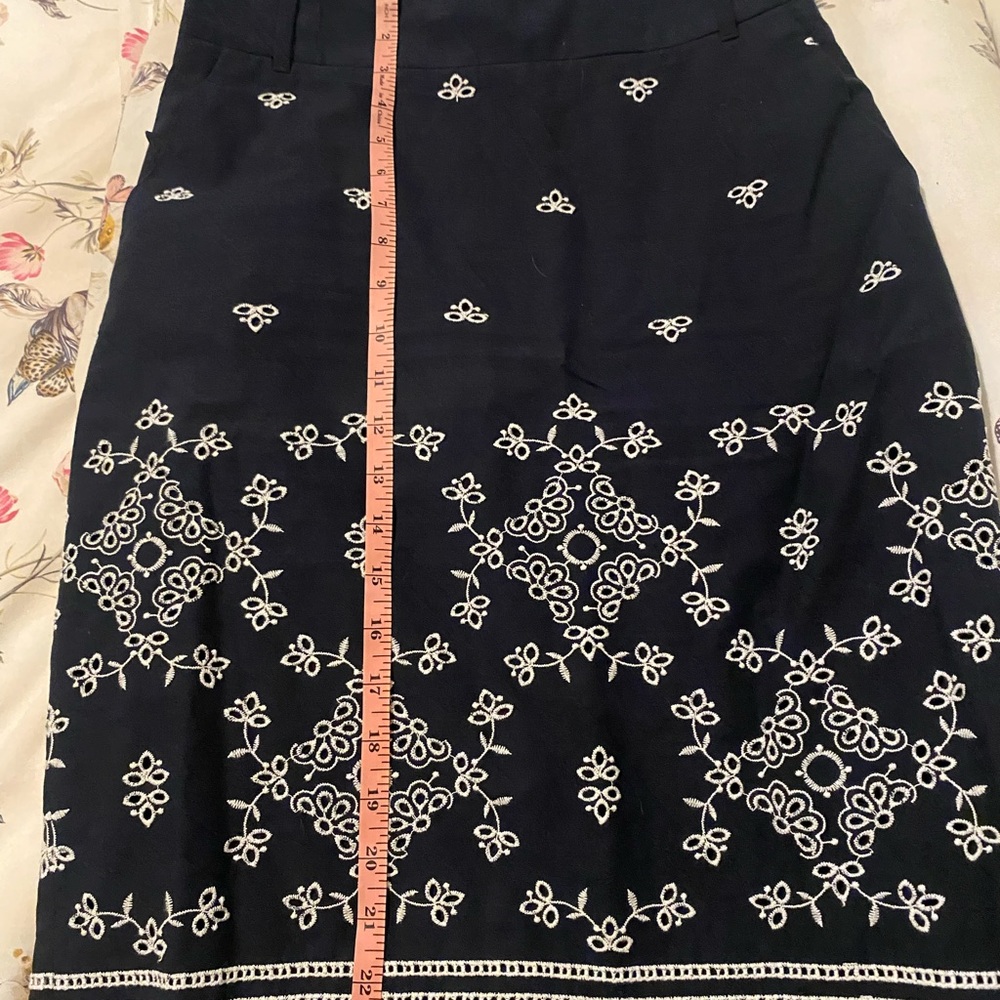 Navy eyelet skirt